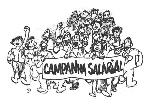 greve - faixas - manifestação - campanha salarial